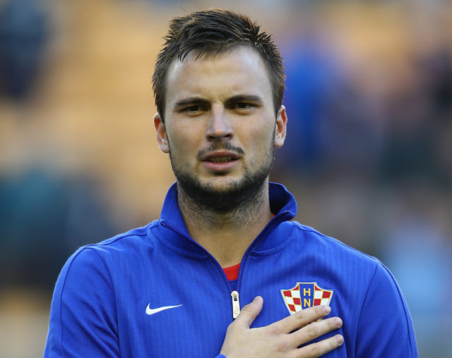 WOLVERHAMPTON, ENGLAND - OCTOBER 10: Antonio Milic of Croatia prior to the UEFA U21 Championship Playoff First Leg match between England and Croatia at Molineux on October 10, 2014 in Wolverhampton, England. (Photo by Clive Brunskill/Getty Images)