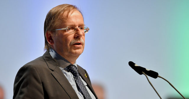 ERFURT, GERMANY - NOVEMBER 04: DFB Vice President Dr. Rainer Koch reports to the delegates and guests during day 2 of the 42nd DFB Bundestag at Messe Erfurt on November 4, 2016 in Erfurt, Germany. (Photo by Stuart Franklin/Bongarts/Getty Images)