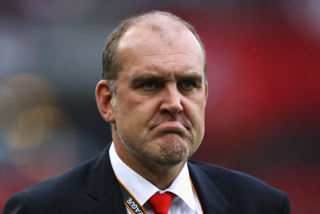 COLOGNE, GERMANY - SEPTEMBER 28: FC Koeln Sporting director, Jorg Schmadtke looks on during the UEFA Europa League group H match between 1. FC Koeln and Crvena Zvezda at RheinEnergieStadion on September 28, 2017 in Cologne, Germany. (Photo by Maja Hitij/Bongarts/Getty Images)