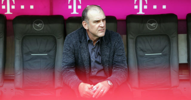 MUNICH, GERMANY - OCTOBER 01: Team manager Joerg Schmadtke of Koeln looks on prior to the Bundesliga match between Bayern Muenchen and 1. FC Koeln at Allianz Arena on October 1, 2016 in Munich, Germany. (Photo by Alex Grimm/Bongarts/Getty Images)