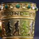 GELSENKIRCHEN, GERMANY - APRIL 18: DFB Cup trophy is seen prior the Bundesliga match between FC Schalke 04 and Eintracht Frankfurt at Veltins-Arena on April 18, 2018 in Gelsenkirchen, Germany. (Photo by Maja Hitij/Bongarts/Getty Images)