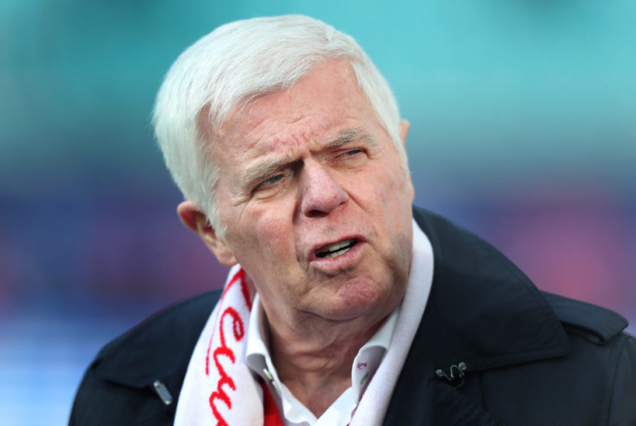 LEIPZIG, GERMANY - FEBRUARY 25: President Werner Spinner of Koeln looks on prior to the Bundesliga match between RB Leipzig and 1. FC Koeln at Red Bull Arena on February 25, 2017 in Leipzig, Germany.
