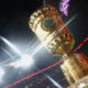 MUNICH, GERMANY - MARCH 01: (EDITORS NOTE: A special effects camera filter was used for this image.) The Germany Cup winners trophy is displayed prior to the DFB Cup quarter final between Bayern Muenchen and FC Schalke 04 at Allianz Arena on March 1, 2017 in Munich, Germany.