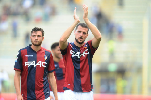 BOLOGNA, ITALY - OCTOBER 02: Mattia Destro # 10 of Bologna FC looks dejected at the end of the Serie A match between Bologna FC and Genoa CFC at Stadio Renato Dall'Ara on October 2, 2016 in Bologna, Italy.