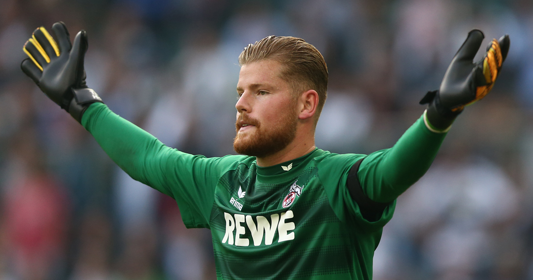 MOENCHENGLADBACH, GERMANY - AUGUST 20: Timo Horn of Koeln during the Bundesliga match between Borussia Moenchengladbach and 1. FC Koeln at Borussia-Park on August 20, 2017 in Moenchengladbach, Germany. (Photo by Christof Koepsel/Bongarts/Getty Images)