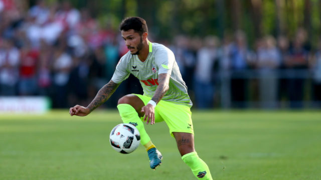 HAIGER, GERMANY - AUGUST 07: Leonardo Bittencourt of Koeln runs with the ball during the preseason friendly match between TSV Steinbach and 1. FC Koeln at Sibre-Sportzentrum Haarwasen on August 7, 2017 in Haiger, Germany.