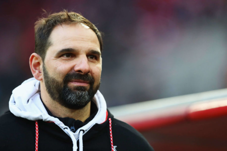 COLOGNE, GERMANY - DECEMBER 16: FC Koeln Manager / Head Coach, Stefan Ruthenbeck looks on prior to the Bundesliga match between 1. FC Koeln and VfL Wolfsburg at RheinEnergieStadion on December 16, 2017 in Cologne, Germany. (Photo by Dean Mouhtaropoulos/Bongarts/Getty Images)