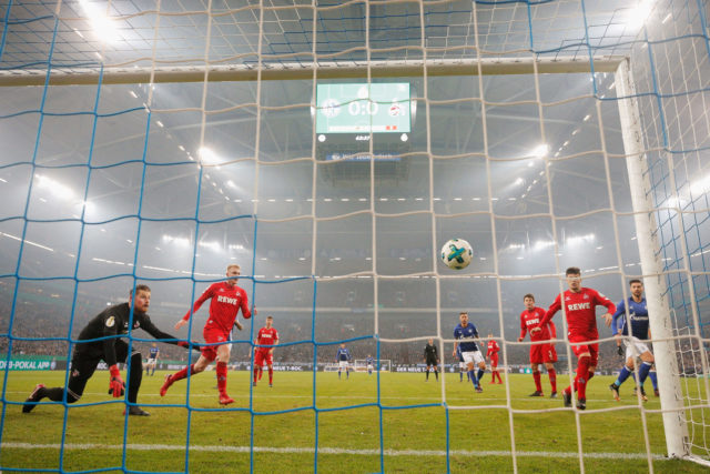 during the DFB Pokal match between FC Schalke 04 and 1. FC Koeln at Veltins-Arena on December 19, 2017 in Gelsenkirchen, Germany.