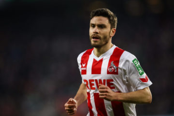 COLOGNE, GERMANY - JANUARY 27: Jonas Hector #14 of 1.FC Koeln looks on during the Bundesliga match between 1. FC Koeln and FC Augsburg at RheinEnergieStadion on January 27, 2018 in Cologne, Germany. (Photo by Maja Hitij/Bongarts/Getty Images)