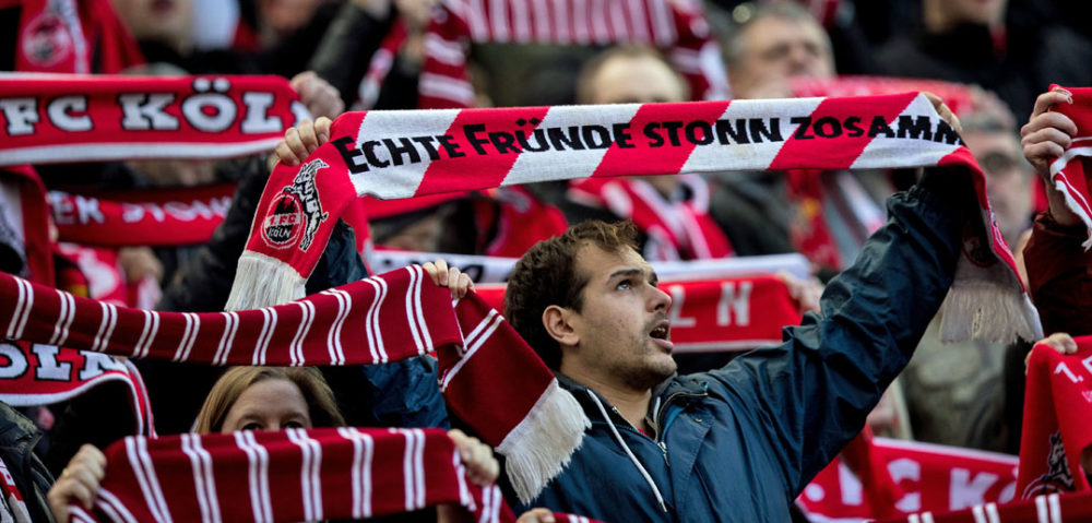COLOGNE, GERMANY - JANUARY 27: Fans of 1. FC Koeln prior the Bundesliga match between 1. FC Koeln and FC Augsburg at RheinEnergieStadion on January 27, 2018 in Cologne, Germany. (Photo by Maja Hitij/Bongarts/Getty Images)