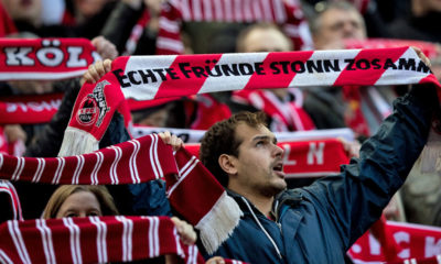 COLOGNE, GERMANY - JANUARY 27: Fans of 1. FC Koeln prior the Bundesliga match between 1. FC Koeln and FC Augsburg at RheinEnergieStadion on January 27, 2018 in Cologne, Germany. (Photo by Maja Hitij/Bongarts/Getty Images)