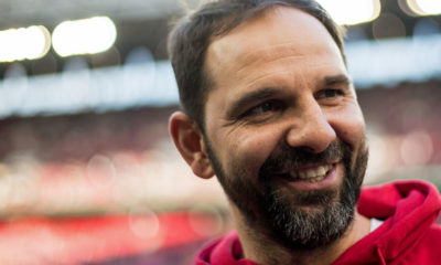 COLOGNE, GERMANY - JANUARY 27: Stefan Ruthenbeck Head Coach of 1. FC Koeln looks on prior the Bundesliga match between 1. FC Koeln and FC Augsburg at RheinEnergieStadion on January 27, 2018 in Cologne, Germany. (Photo by Maja Hitij/Bongarts/Getty Images)