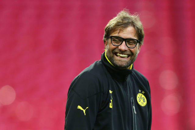 LONDON, ENGLAND - MAY 24: Head Coach Jurgen Klopp of Borussia Dortmund during a Borussia Dortmund training session ahead of the UEFA Champions League final match against FC Bayern Muenchen at Wembley Stadium on May 24, 2013 in London, United Kingdom. (Photo by Alex Grimm/Getty Images)