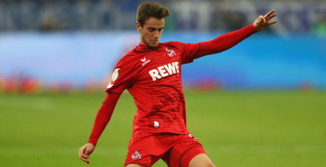 GELSENKIRCHEN, GERMANY - DECEMBER 19: Lukas Klunter of FC Koeln in action during the DFB Pokal match between FC Schalke 04 and 1. FC Koeln at Veltins-Arena on December 19, 2017 in Gelsenkirchen, Germany. (Photo by Dean Mouhtaropoulos/Bongarts/Getty Images)