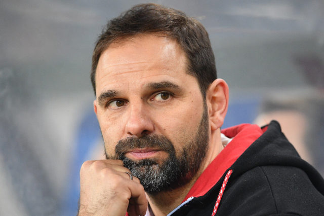 HAMBURG, GERMANY - JANUARY 20: Stefan Ruthenbeck, coach of Koeln, looks on before during the Bundesliga match between Hamburger SV and 1. FC Koeln at Volksparkstadion on January 20, 2018 in Hamburg, Germany. (Photo by Stuart Franklin/Bongarts/Getty Images)