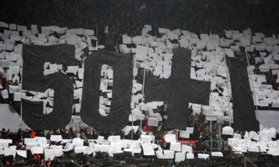 MAINZ, GERMANY - JANUARY 20: Fans of Stuttgart demonstrate for the 50+1 rule prior to the Bundesliga match between 1. FSV Mainz 05 and VfB Stuttgart at Opel Arena on January 20, 2018 in Mainz, Germany. (Photo by Alex Grimm/Bongarts/Getty Images)