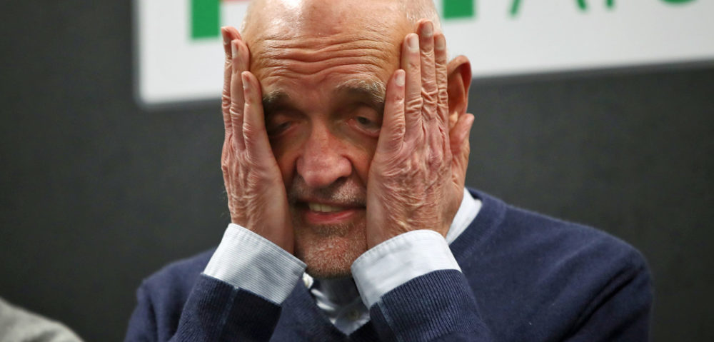 HANOVER, GERMANY - JANUARY 13: President Martin Kind of Hannover pose during the press conference before the Bundesliga match between Hannover 96 and 1. FSV Mainz 05 at HDI-Arena on January 13, 2018 in Hanover, Germany. (Photo by Oliver Hardt/Bongarts/Getty Images)