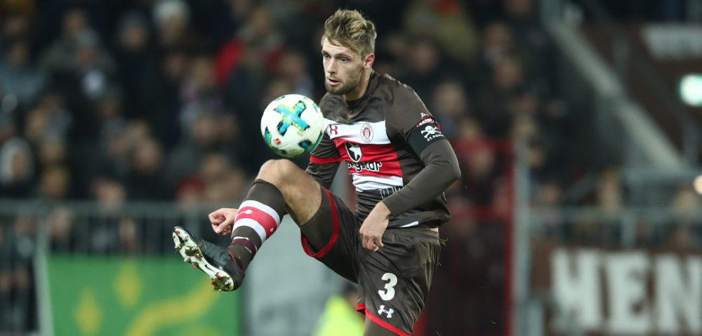 HAMBURG, GERMANY - DECEMBER 18: Lasse Sobiech of Pauli in action during the Second Bundesliga match between FC St. Pauli and VfL Bochum 1848 at Millerntor Stadium on December 18, 2017 in Hamburg, Germany. (Photo by Oliver Hardt/Bongarts/Getty Images)