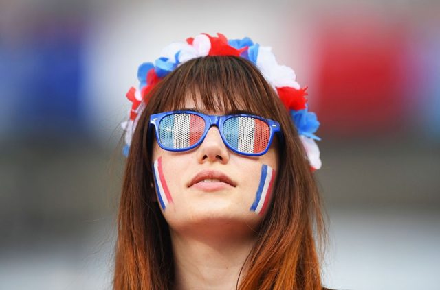 PARIS, FRANCE - JULY 10: A France fan enjoys the atmosphere prior to the UEFA EURO 2016 Final match between Portugal and France at Stade de France on July 10, 2016 in Paris, France. (Photo by Laurence Griffiths/Getty Images)