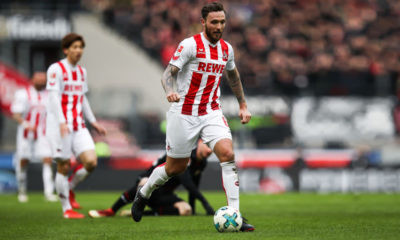 COLOGNE, GERMANY - MARCH 18: Marco Hoger #6 of 1.FC Koeln controls the ball during the Bundesliga match between 1. FC Koeln and Bayer 04 Leverkusen at RheinEnergieStadion on March 18, 2018 in Cologne, Germany. (Photo by Maja Hitij/Bongarts/Getty Images)