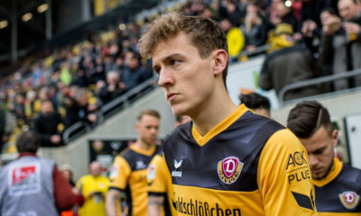 DRESDEN, GERMANY - FEBRUARY 18: Niklas Hauptmann of Dresden enters the stadium prior the Second Bundesliga match between SG Dynamo Dresden and SSV Jahn Regensburg at DDV-Stadion on February 18, 2018 in Dresden, Germany. (Photo by Thomas Eisenhuth/Bongarts/Getty Images)