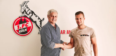 Armin Veh und Louis Schaub bei der Verkündung des Transfers zum 1. FC Köln