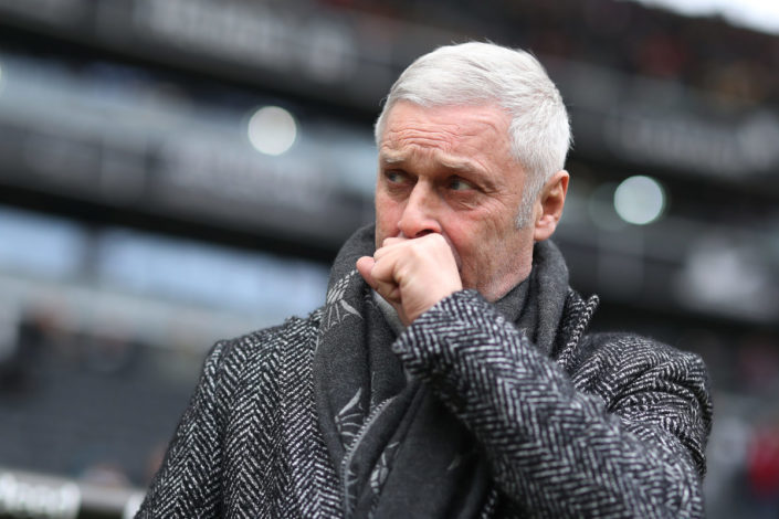 FRANKFURT AM MAIN, GERMANY - FEBRUARY 10: Armine Veh, director sport from Koeln, looks on before the Bundesliga match between Eintracht Frankfurt and 1. FC Koeln at Commerzbank-Arena on February 10, 2018 in Frankfurt am Main, Germany. (Photo by Simon Hofmann/Bongarts/Getty Images)