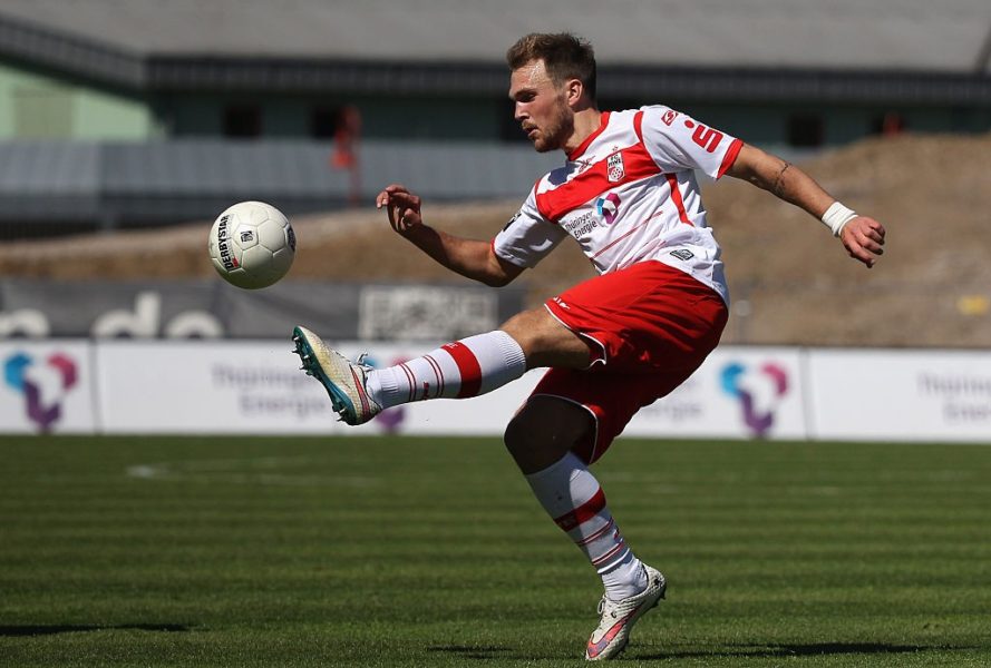 ERFURT, GERMANY - MAY 10: Rafael Czichos of Erfurt during the Third League match between FC Rot Weiss Erfurt and MSV Duisburg at Steigerwaldstadion on May 10, 2015 in Erfurt, Germany. (Photo by Karina Hessland/Bongarts/Getty Images)