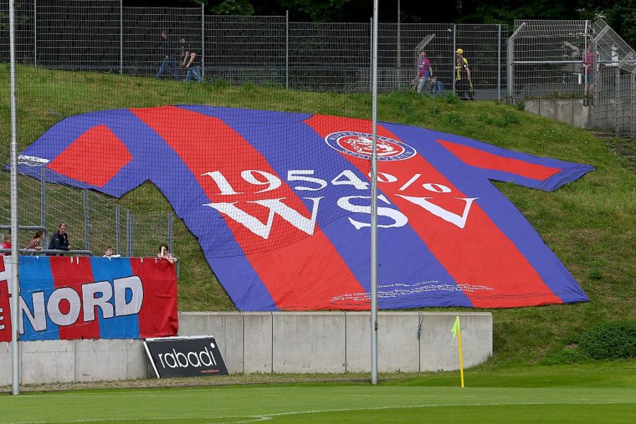 WUPPERTAL, GERMANY - JULY 09: A fan jersey of Wuppertal is seen during the friendly match between Wuppertaler SV and Borussia Dortmund at Stadion Zoo on July 9, 2016 in Wuppertal, Germany. (Photo by Christof Koepsel/Bongarts/Getty Images)