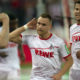 COLOGNE, GERMANY - AUGUST 13: Christian Clemens of Cologne (L) celebrates after scoring during the Second Bundesliga match between 1. FC Koeln and 1. FC Union Berlin at RheinEnergieStadion on August 13, 2018 in Cologne, Germany. (Photo by Juergen Schwarz/Bongarts/Getty Images)