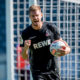 BERLIN, GERMANY - AUGUST 19: Simon Terodde of Cologne celebrates after scoring his team's eighth goal during the German DFB Cup first round match between BFC Dynamo and 1. FC Koeln at Olympiastadion on August 19, 2018 in Berlin, Germany. (Photo by Thomas Eisenhuth/Getty Images)