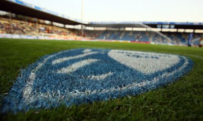 BOCHUM, GERMANY - OCTOBER 19: The logo of Bochum is seen on the pitch painted during the Second Bundesliga match betweeen VfL Bochum and Hertha BSC Berlin at Rewirpower Stadium on October 19, 2012 in Bochum, Germany. (Photo by Christof Koepsel/Bongarts/Getty Images)