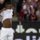 COLOGNE, GERMANY - AUGUST 13: Jhon Cordoba of Cologne lifts his shirt during the Second Bundesliga match between 1. FC Koeln and 1. FC Union Berlin at RheinEnergieStadion on August 13, 2018 in Cologne, Germany. (Photo by Juergen Schwarz/Bongarts/Getty Images)