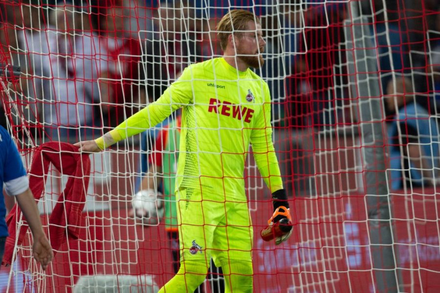 COLOGNE, GERMANY - AUGUST 13: Timo Horn of Cologne looks on after the Second Bundesliga match between 1. FC Koeln and 1. FC Union Berlin at RheinEnergieStadion on August 13, 2018 in Cologne, Germany. (Photo by Juergen Schwarz/Bongarts/Getty Images)