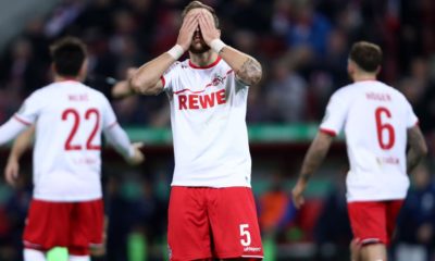 OLOGNE, GERMANY - OCTOBER 31: Rafael Czichos of 1.FC Koeln reacts during the DFB Cup match between 1. FC Koeln and FC Schalke 04 at RheinEnergieStadion on October 31, 2018 in Cologne, Germany. (Photo by Alex Grimm/Bongarts/Getty Images)