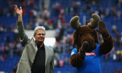 SINSHEIM, GERMANY - MAY 16: Dietmar Hopp acknowledges the fans after the end of the Bundesliga match between 1899 Hoffenheim and FC Bayern Muenchen at the Rhein-Neckar-Arena on May 16, 2009 in Sinsheim, Germany. (Photo by Vladimir Rys/Bongarts/Getty Images)