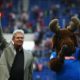 SINSHEIM, GERMANY - MAY 16: Dietmar Hopp acknowledges the fans after the end of the Bundesliga match between 1899 Hoffenheim and FC Bayern Muenchen at the Rhein-Neckar-Arena on May 16, 2009 in Sinsheim, Germany. (Photo by Vladimir Rys/Bongarts/Getty Images)