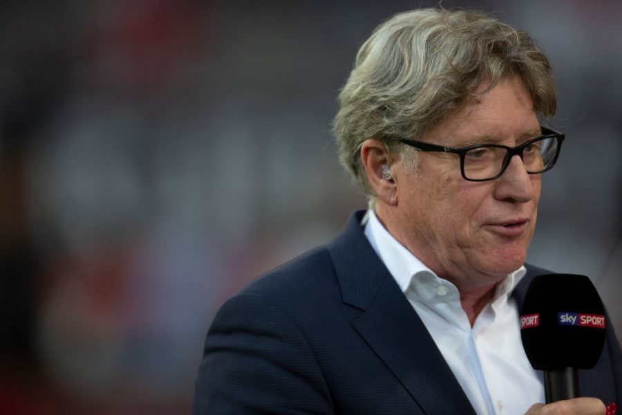 COLOGNE, GERMANY - AUGUST 13: Toni Schumacher of Cologne gives an interview during the Second Bundesliga match between 1. FC Koeln and 1. FC Union Berlin at RheinEnergieStadion on August 13, 2018 in Cologne, Germany. (Photo by Juergen Schwarz/Bongarts/Getty Images)