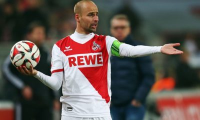 COLOGNE, GERMANY - DECEMBER 06: Miso Brecko of Koeln reacts during the Bundesliga match between 1. FC Koeln and FC Augsburg at RheinEnergieStadion on December 6, 2014 in Cologne, Germany. (Photo by Alex Grimm/Bongarts/Getty Images)