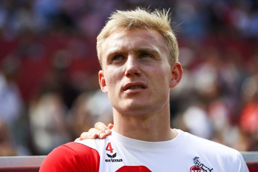 COLOGNE, GERMANY - MAY 05: Frederik Sorensen #4 of 1.FC Koeln looks on prior the Bundesliga match between 1. FC Koeln and FC Bayern Muenchen at RheinEnergieStadion on May 5, 2018 in Cologne, Germany. (Photo by Maja Hitij/Bongarts/Getty Images)