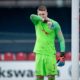 LEIPZIG, GERMANY - MARCH 16: Goalkeeper Julian Krahl of Leipzig reacts during the DFB Juniors Cup Semi Final at Stadion Cottaweg on March 16, 2019 in Leipzig, Germany. (Photo by Thomas Eisenhuth/Bongarts/Getty Images)