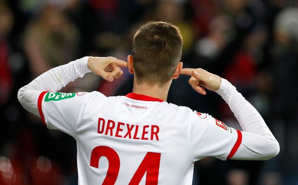 COLOGNE, GERMANY - DECEMBER 17: Dominick Drexler of Cologne celebrates scoring the 2:0 goal during the Second Bundesliga match between 1. FC Koeln and 1. FC Magdeburg at RheinEnergieStadion on December 17, 2018 in Cologne, Germany. (Photo by Mika Volkmann/Bongarts/Getty Images)