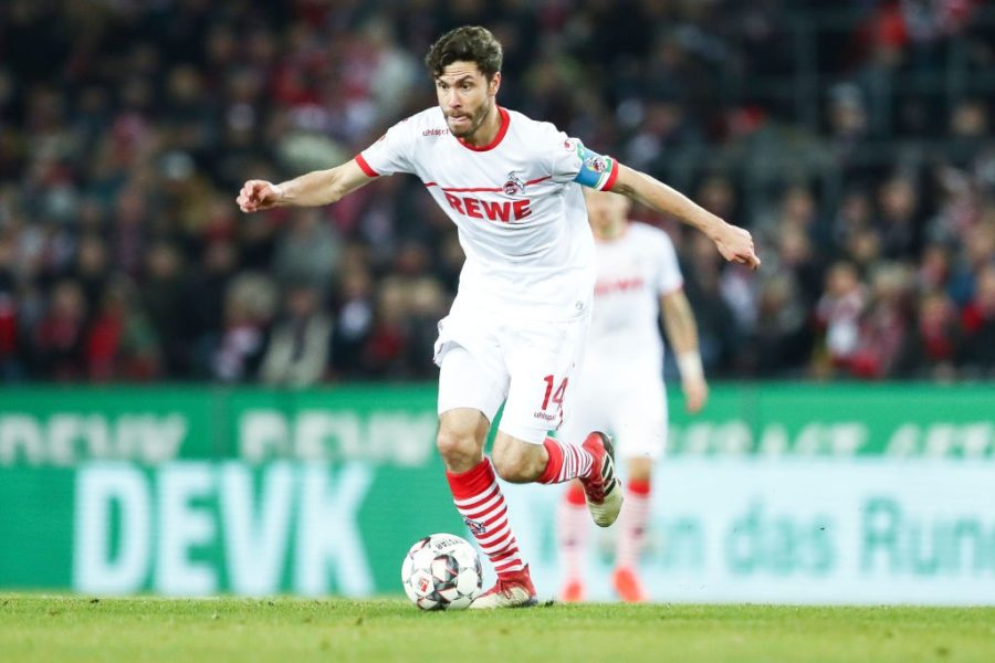 COLOGNE, GERMANY - FEBRUARY 08: Jonas Hector #14 of 1. FC Koeln controls the ball during the Second Bundesliga match between 1. FC Koeln and FC St. Pauli at RheinEnergieStadion on February 08, 2019 in Cologne, Germany. (Photo by Maja Hitij/Bongarts/Getty Images)