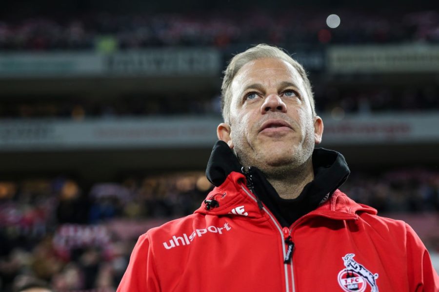 COLOGNE, GERMANY - FEBRUARY 08: Markus Anfang head coach of Koeln looks on prior to the Second Bundesliga match between 1. FC Koeln and FC St. Pauli at RheinEnergieStadion on February 08, 2019 in Cologne, Germany. (Photo by Maja Hitij/Bongarts/Getty Images)