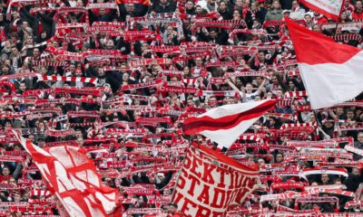 COLOGNE, GERMANY - DECEMBER 01: Fans of 1.FC Koeln during the Second Bundesliga match between 1. FC Koeln and SpVgg Greuther Fuerth at RheinEnergieStadion on December 1, 2018 in Cologne, Germany. (Photo by Maja Hitij/Bongarts/Getty Images)