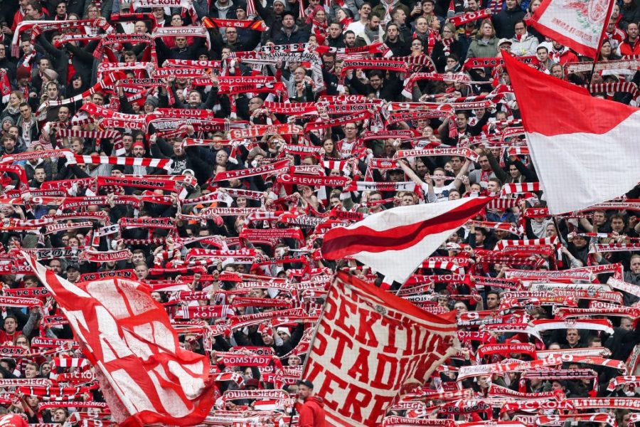 COLOGNE, GERMANY - DECEMBER 01: Fans of 1.FC Koeln during the Second Bundesliga match between 1. FC Koeln and SpVgg Greuther Fuerth at RheinEnergieStadion on December 1, 2018 in Cologne, Germany. (Photo by Maja Hitij/Bongarts/Getty Images)