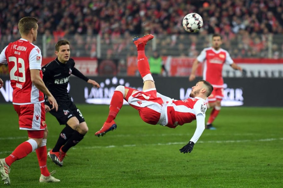 BERLIN, GERMANY - JANUARY 31: Marcel Hartel of Berlin scores his team's first goal during the Second Bundesliga match between 1. FC Union Berlin and 1. FC Koeln at Stadion An der Alten Foersterei on January 31, 2019 in Berlin, Germany. (Photo by Stuart Franklin/Bongarts/Getty Images)