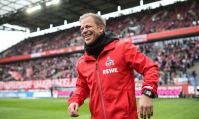 COLOGNE, GERMANY - MARCH 09: Markus Anfang head coach of 1.FC Koeln looks on prior to the Second Bundesliga match between 1. FC Koeln and DSC Arminia Bielefeld at RheinEnergieStadion on March 09, 2019 in Cologne, Germany. (Photo by Maja Hitij/Bongarts/Getty Images)