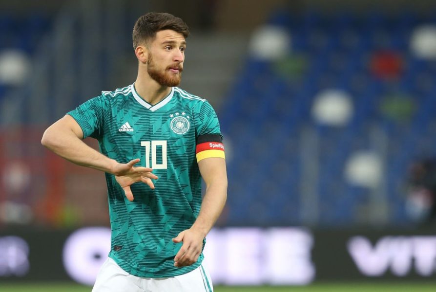 BIELSKO-BIALA, POLAND - MARCH 26: Salih Oezcan of Germany reacts during the international friendly match between Germany U20 and Poland U20 at Miejski stadium on March 26, 2019 in Bielsko-Biala, Poland. (Photo by Matthias Kern/Bongarts/Getty Images)