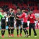 HEIDENHEIM, GERMANY - APRIL 07: Players of FC Koeln celebrates following their side's victory in the Second Bundesliga match between 1. FC Heidenheim 1846 and 1. FC Koeln at Voith-Arena on April 07, 2019 in Heidenheim, Germany. (Photo by Alexander Hassenstein/Bongarts/Getty Images)